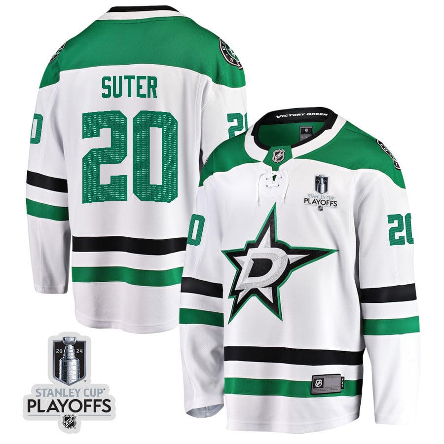 Ryan Suter 20 Dallas Stars 2024 Playoffs Patch Away Breakaway Men NHL Jersey Men's