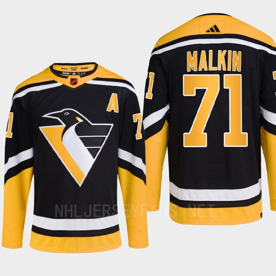Pittsburgh Penguins 2022 Reverse Retro 2.0 Evgeni Malkin 71 Black Primegreen NHL Jersey Men's