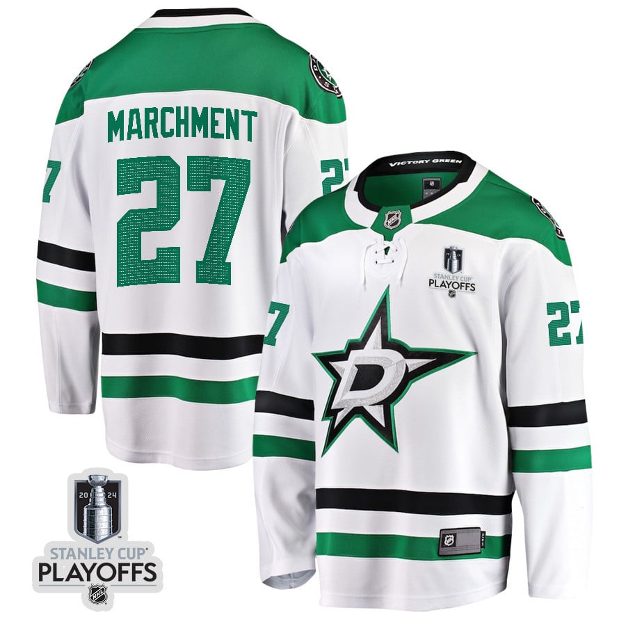 Mason Marchment 27 Dallas Stars 2024 Playoffs Patch Away Breakaway Men NHL Jersey Men's