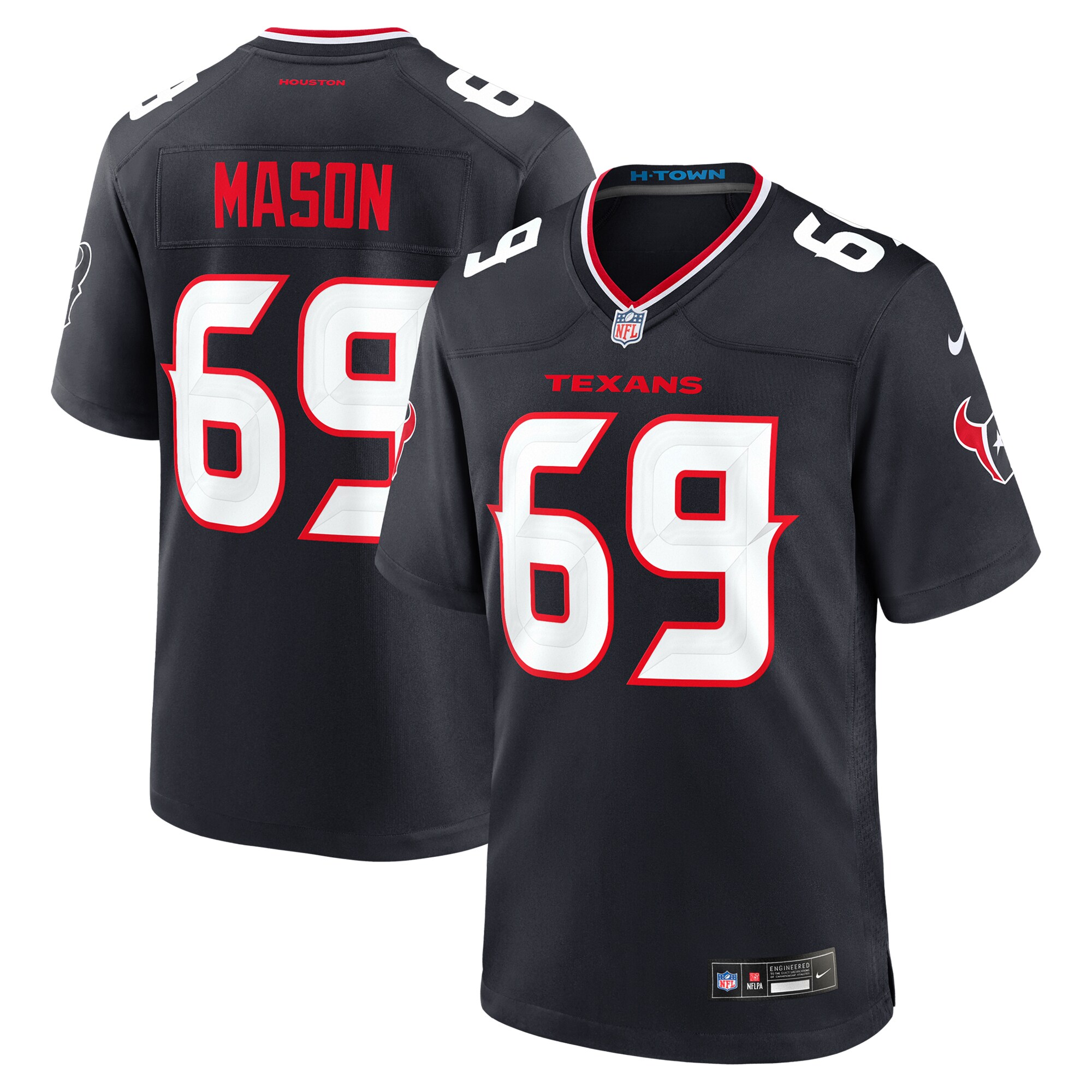 Houston Texans Shaq Mason Navy Team Game NFL Jersey Men's