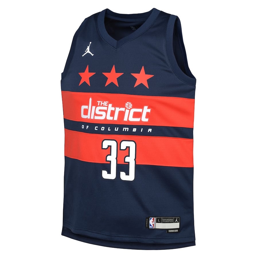Kyle Kuzma 33 Washington Wizards 2024/2 Swingman Statement Edition Navy NBA Jersey Youth