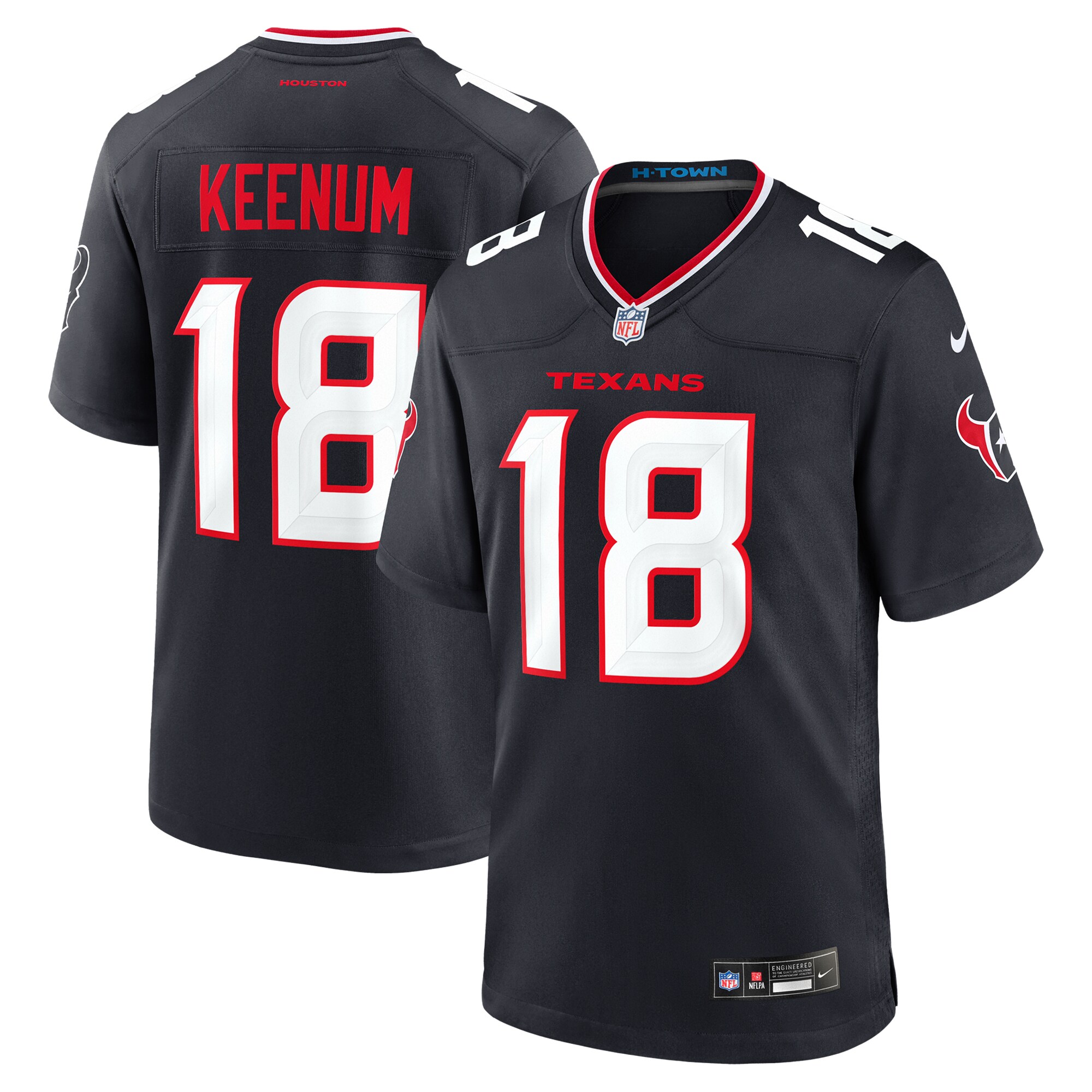 Houston Texans Case Keenum Navy Team Game NFL Jersey Men's