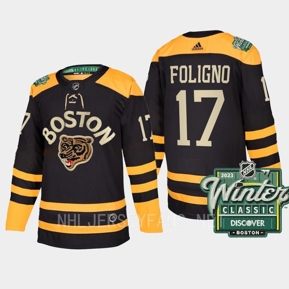 Boston Bruins Nick Foligno 17 2023 Winter Classic Black NHL Jersey Men's