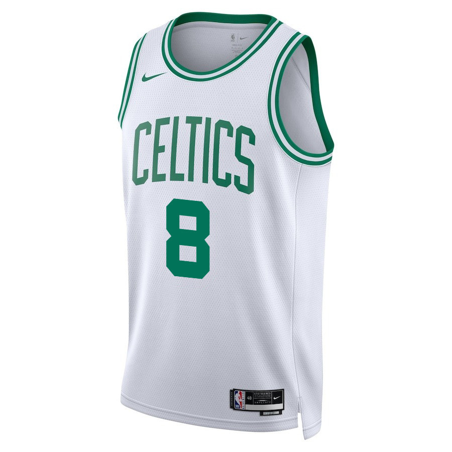 Kristaps Porzingis 8 Boston Celtics 2024 FINALS PATCH Swingman Association Editio White NBA Jersey Men's