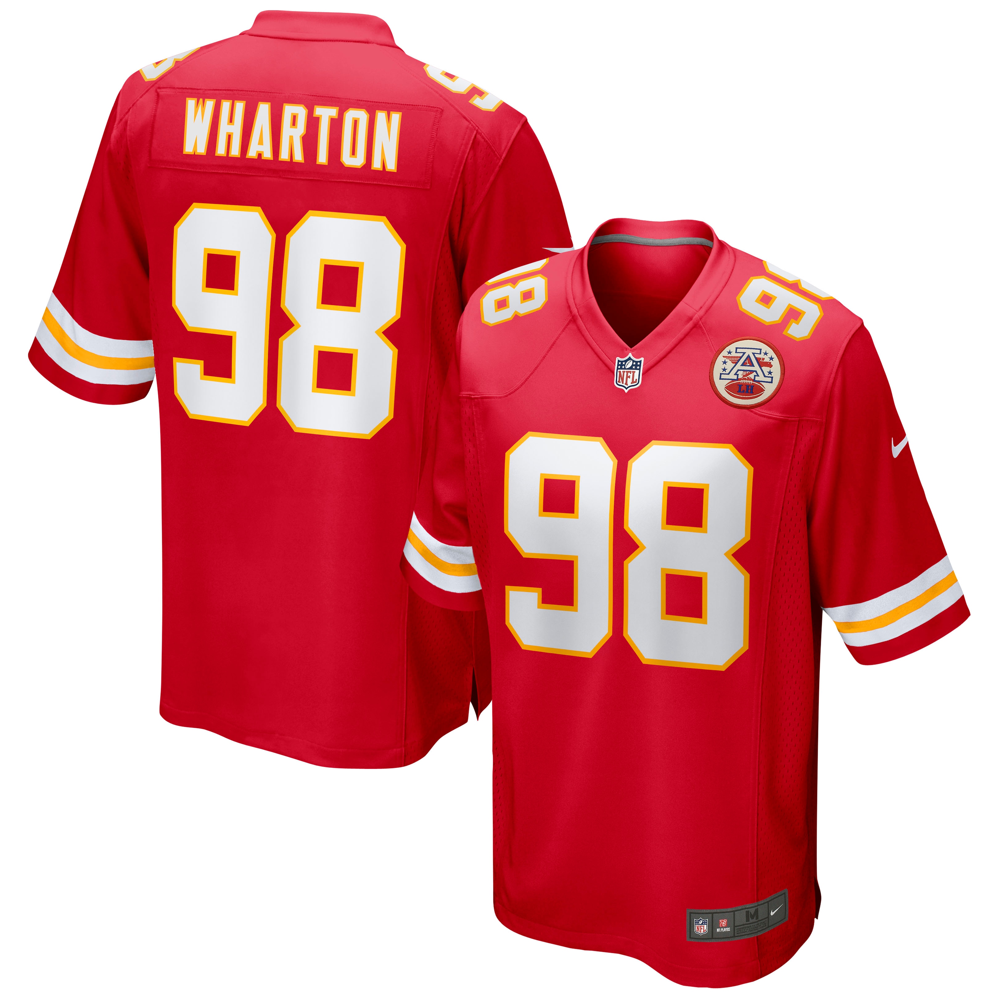 Kansas City Chiefs Tershawn Wharton Red Game NFL Jersey Men's