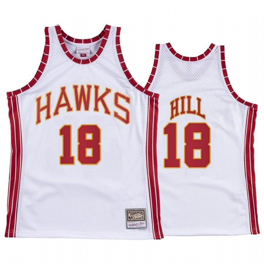 Solomon Hill 18 Atlanta Hawks Hardwood Classics White NBA Jersey Men's