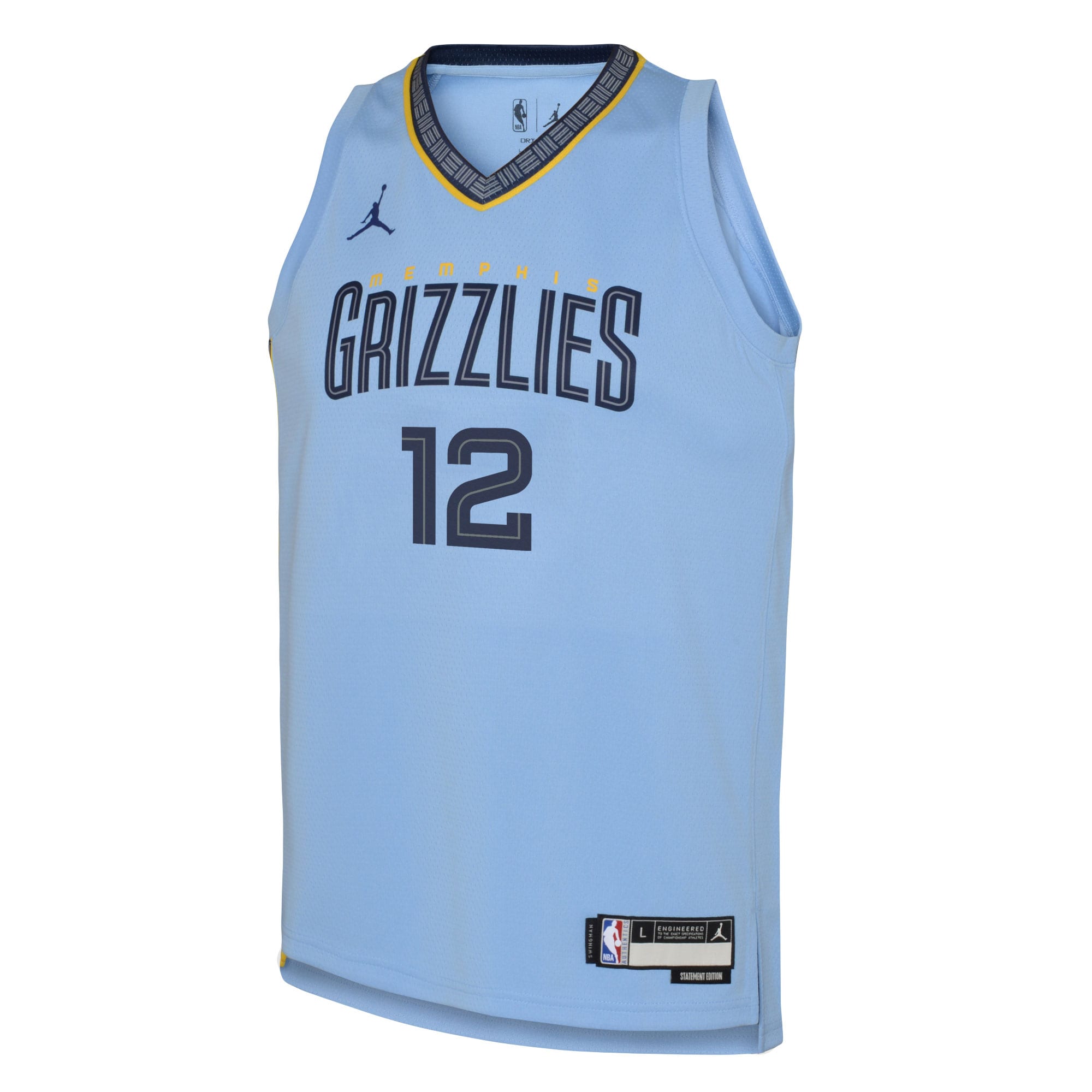 Jordan Brand Ja Morant Light Blue Memphis Grizzlies Swingman Statement Edition NBA Jersey Youth