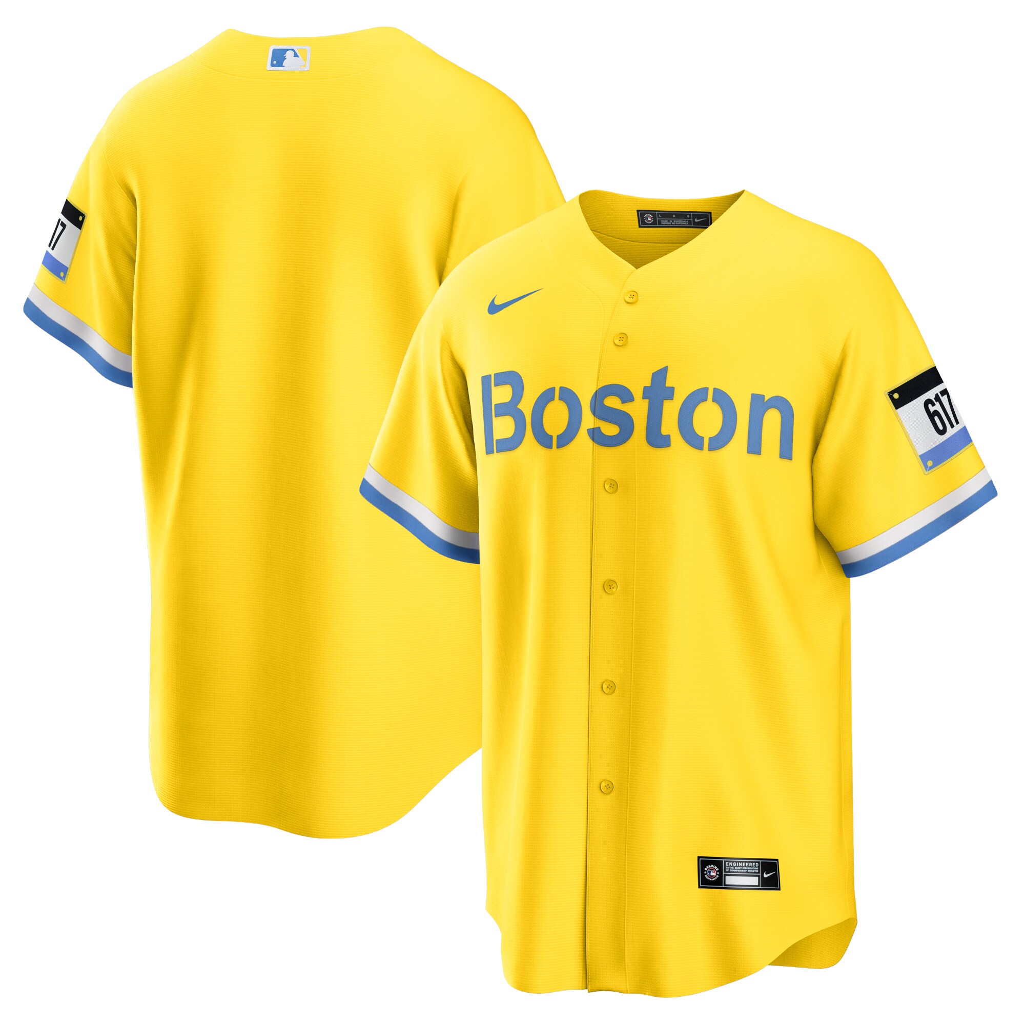 Boston Red Sox Gold/Light Blue City Connect MLB Jersey Men's