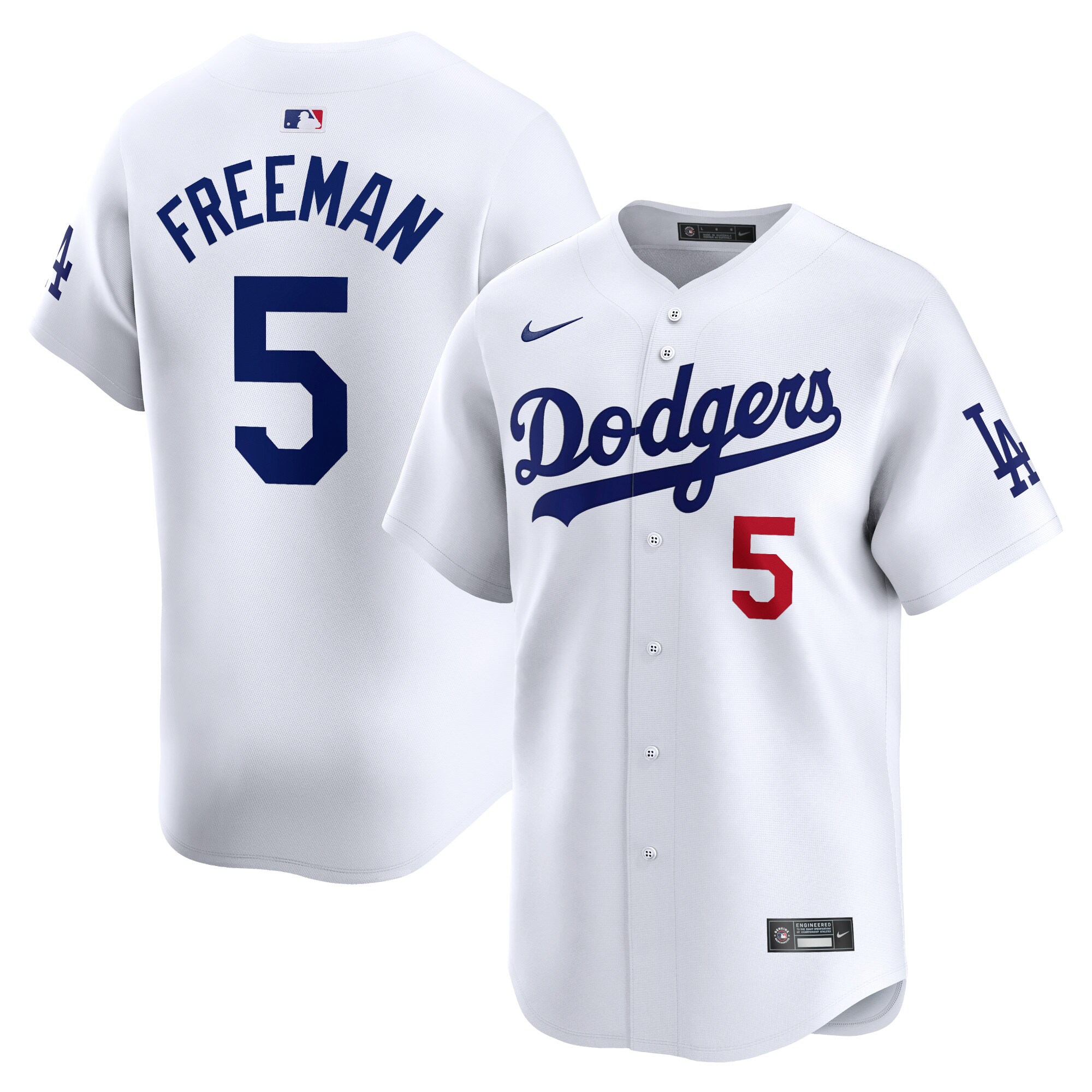 Los Angeles Dodgers Freddie Freeman White Home Limited Player MLB Jersey Men's