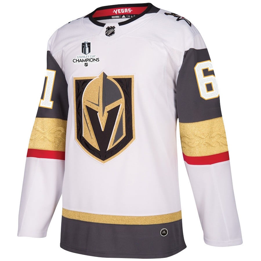Mark Stone 61 Vegas Golden Knights Stanley Cup 2023 Champions Patch Away Breakaway White NHL Jersey Men's