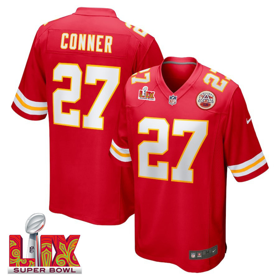 Chamarri Conner #27 Kansas City Chiefs Super Bowl LIX Red NFL Jersey Men's