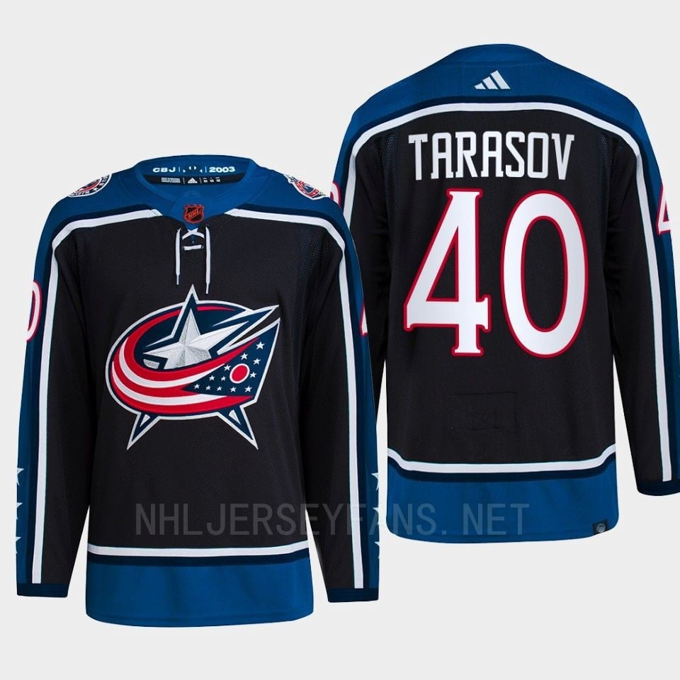 Daniil Tarasov 40 Reverse Retro 2.0 2022 Columbus Blue Jackets Navy Primegreen NHL Jersey Men's
