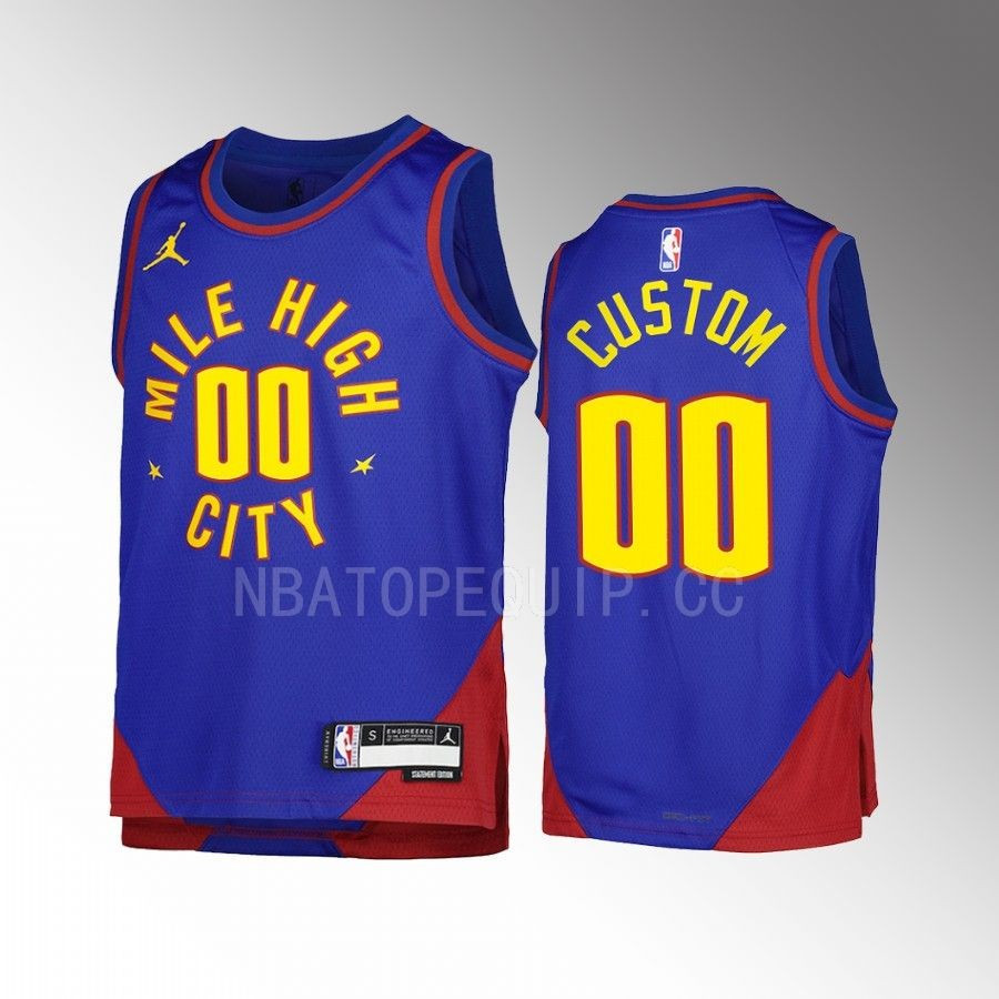Denver Nuggets Custom 00 Statement Edition Blu Swingman NBA Jersey Men's
