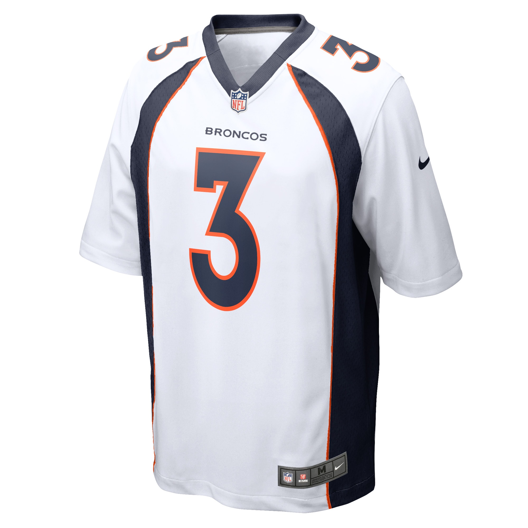 Denver Broncos Russell Wilson White Game NFL Jersey Men's