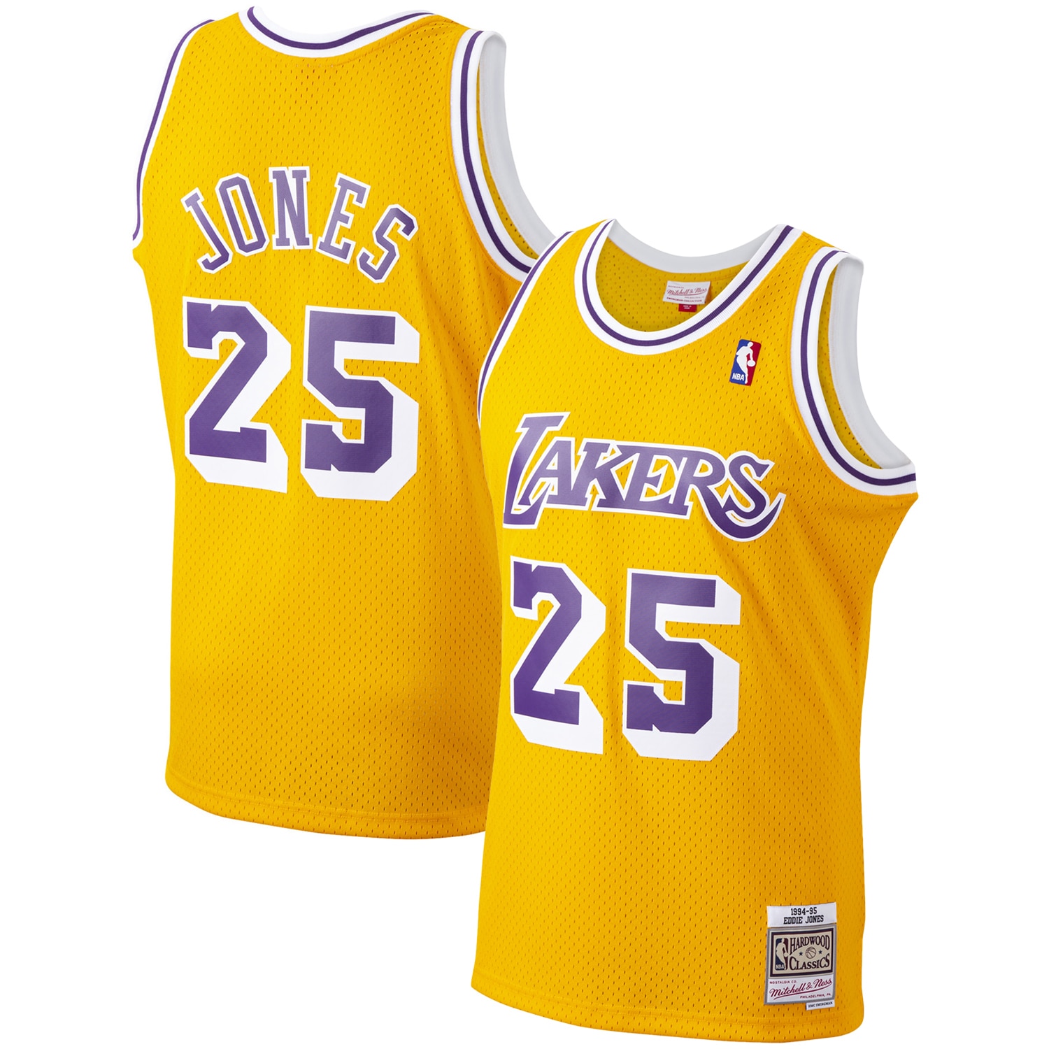 Mitchell Ness Ed Jones Gold Los Angeles Lakers 1994-95 Hardwood Classics Swingman Player NBA Jersey Men's