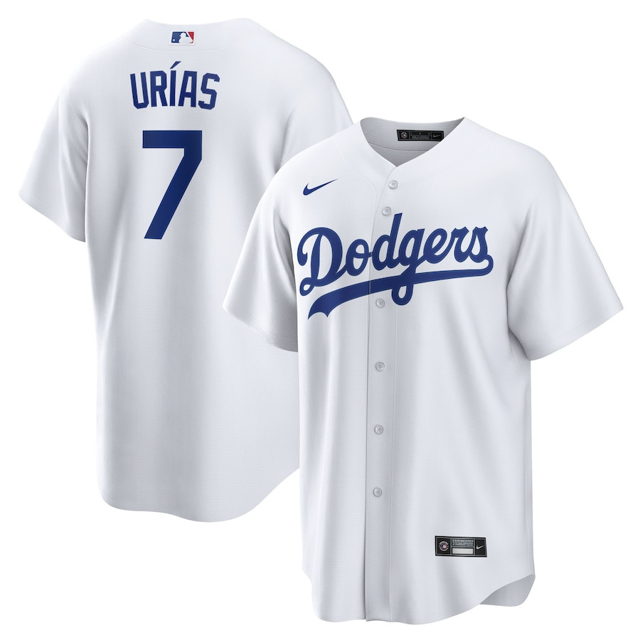 Julio Urias 7 Los Angeles Dodgers White MLB Jersey Men's