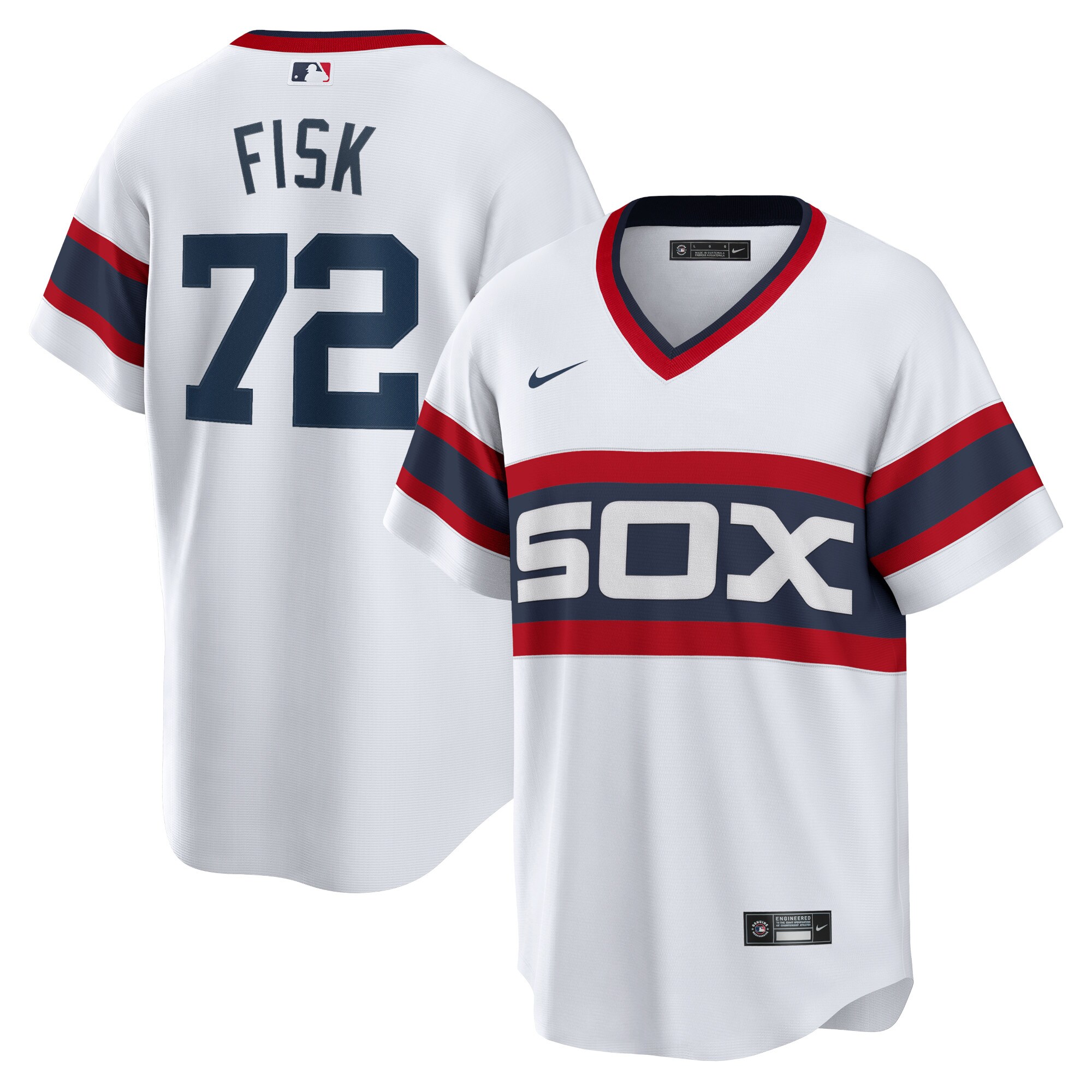Chicago White Sox Carlton Fisk White Home Cooperstown Collection Team Player MLB Jersey Men's