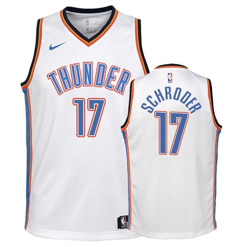 Thunder Dennis Schroder 17 Associatio White NBA Jersey Youth