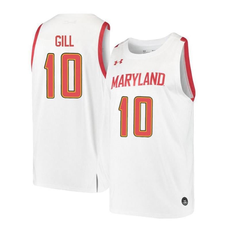 Under Armour 10 LG Gil White Retro Maryland Terrapins NCAA Jersey Men's