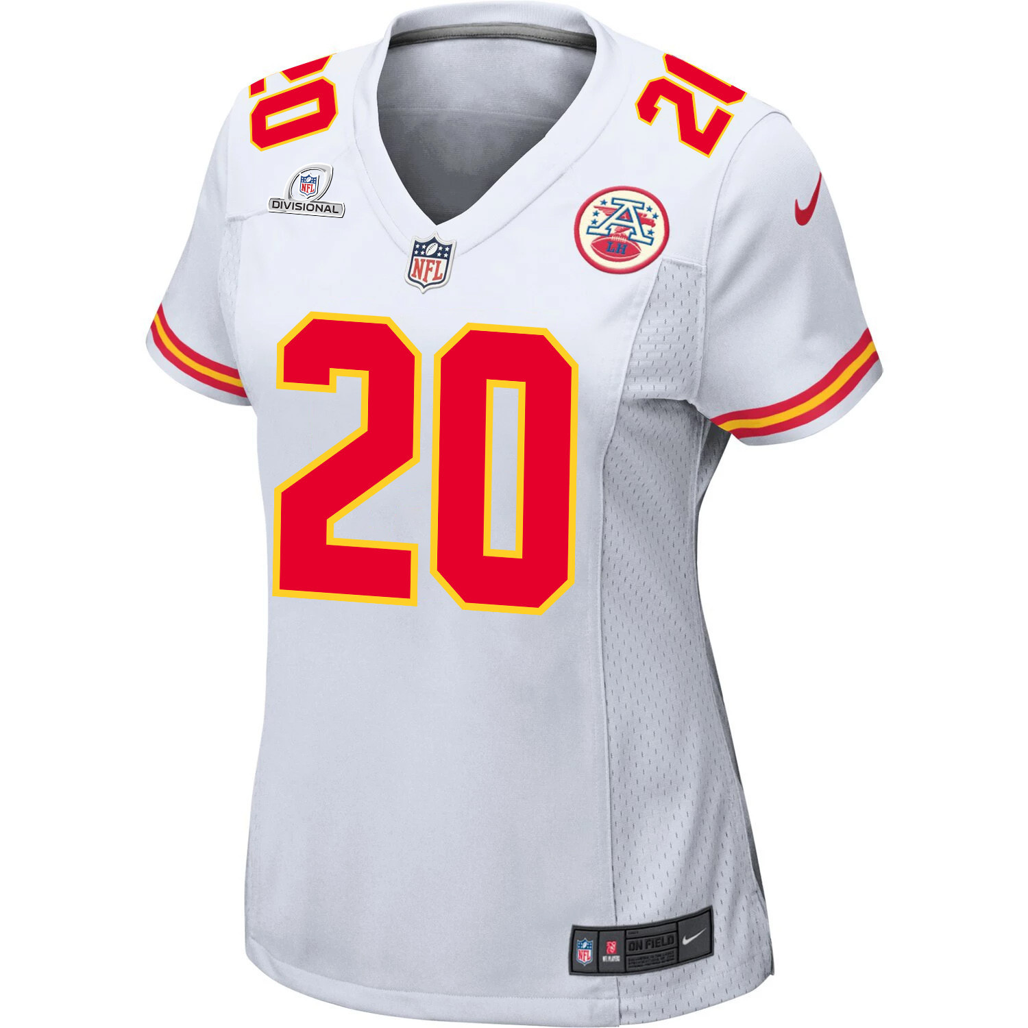 Justin Reid 20 Kansas City Chiefs Super Bowl LVIII Patch Game White NFL Jersey Women's