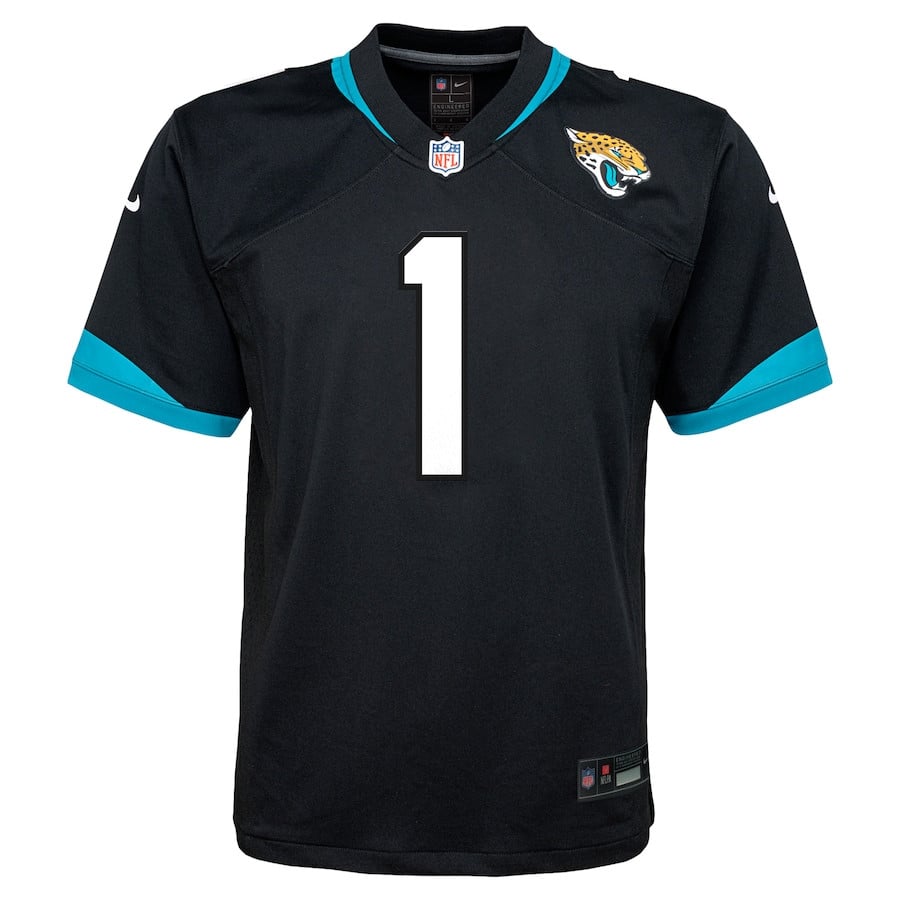Travis Etienne 1 Jacksonville Jaguars Alternate Player Game Black NFL Jersey Youth
