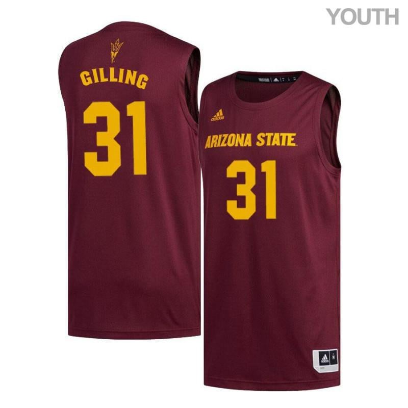 31 Jonathan Gilling Maroon Arizona State Sun Devils NCAA Jersey Youth