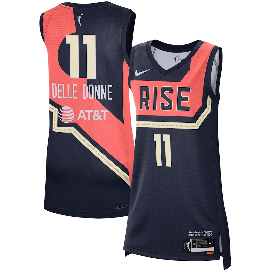 Elena Delle Donne 11 Washington Mystics Rebel Edition Navy NBA Jersey Men's