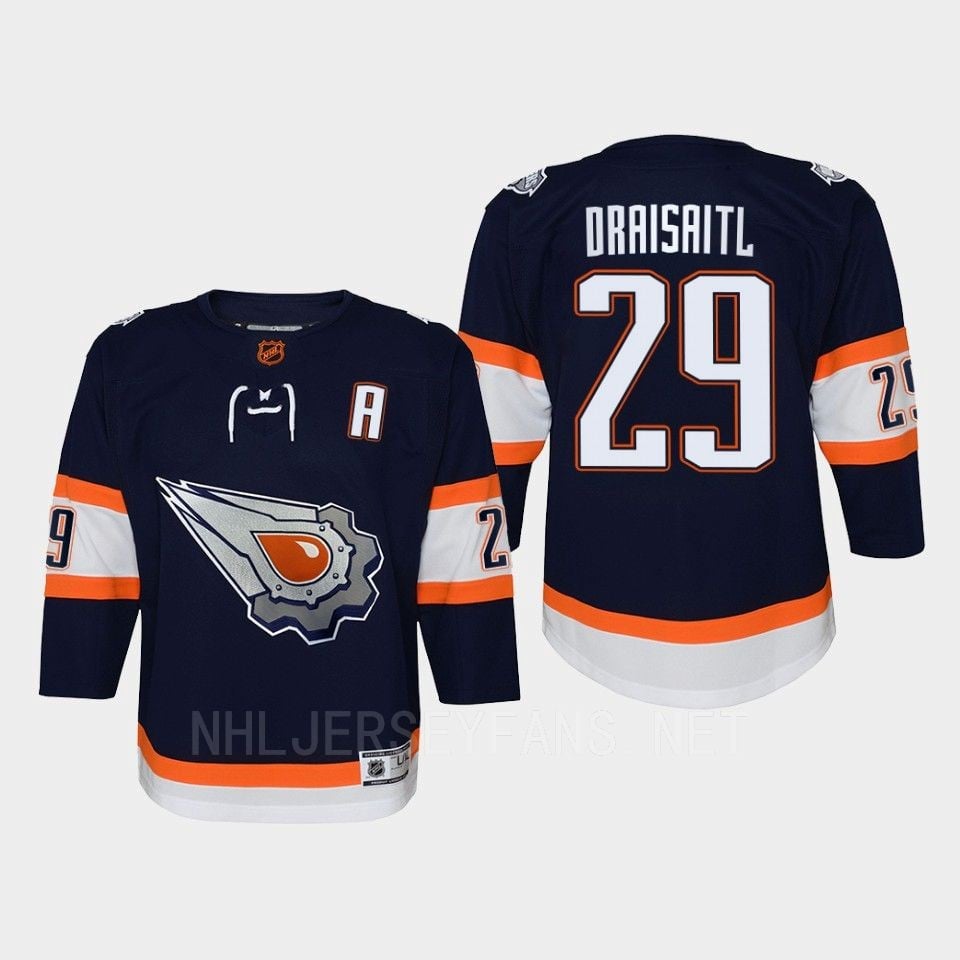 Edmonton Oilers Leon Draisaitl 29 Special Edition 2.0 Retro Navy NHL Jersey Youth