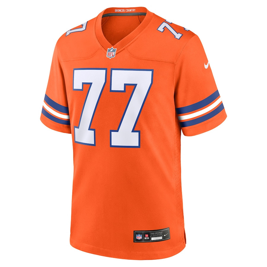 Quinn Meinerz 77 Denver Broncos Mile High Collection 1977 Throwback Player Game Orange NFL Jersey Men's