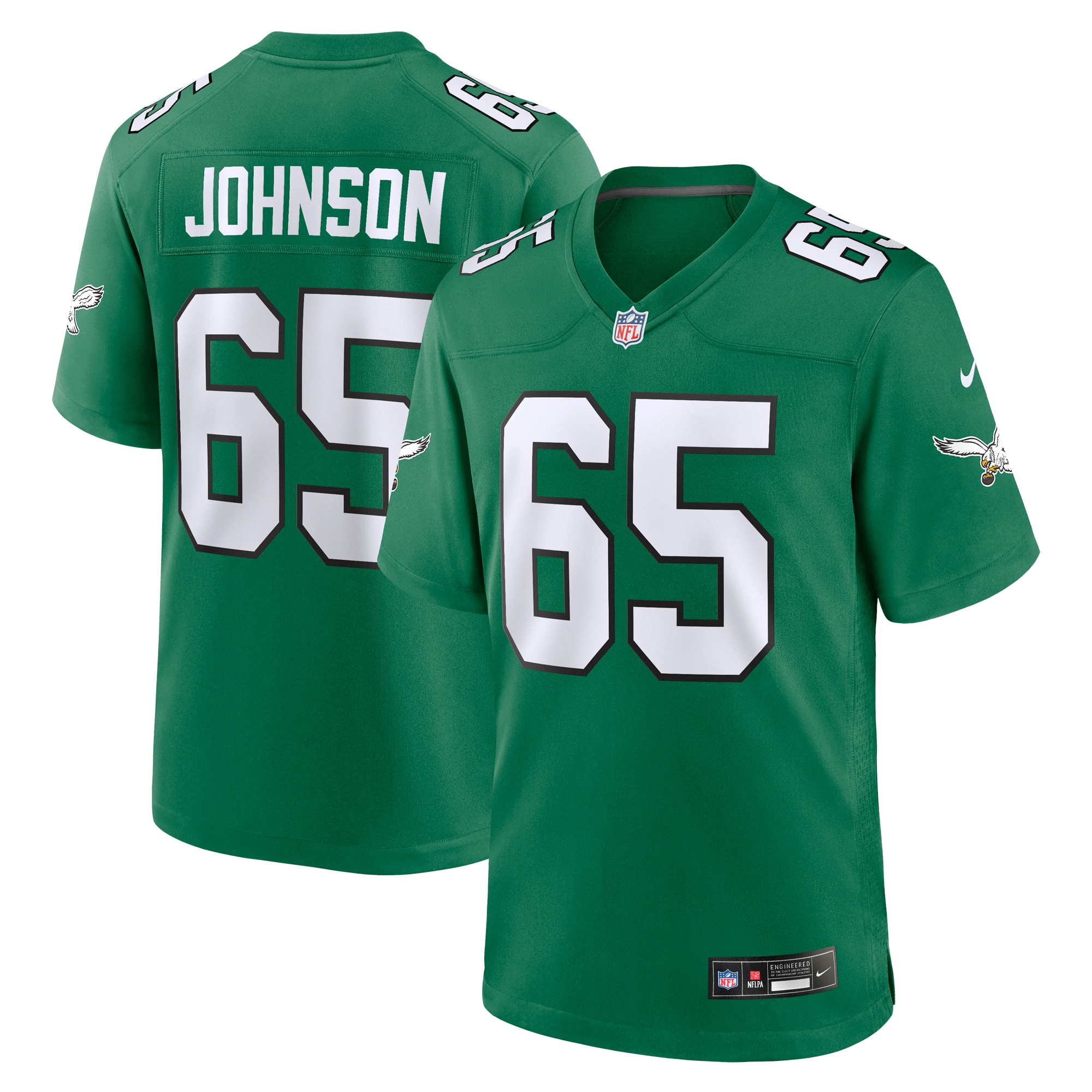 Philadelphia Eagles Lane Johnson Kelly Green Alternate Game NFL Jersey Men's
