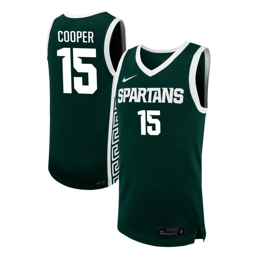 Carson Cooper 15 Michigan State Spartans NIL Green NCAA Jersey Men's