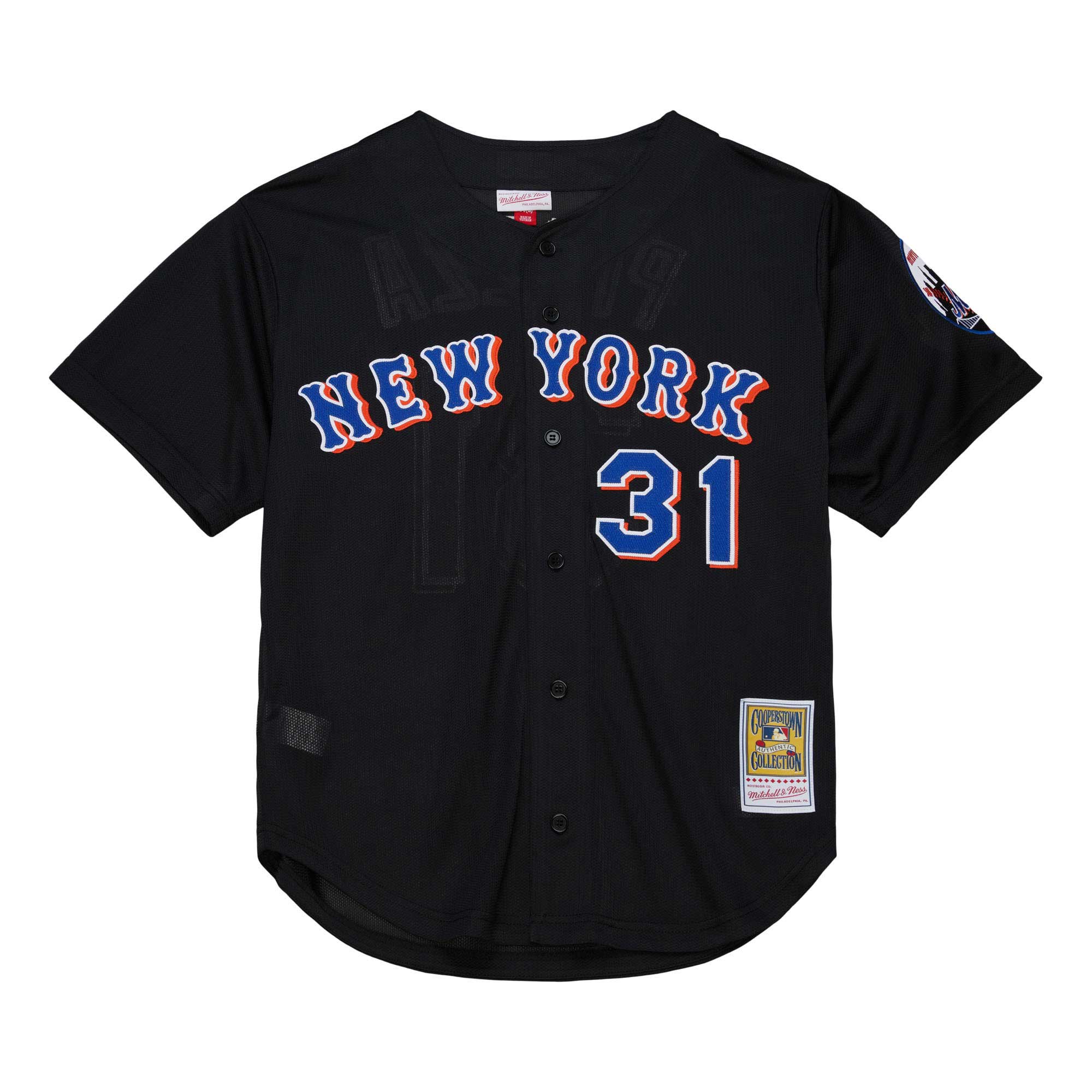 New York Mets Mike Piazza Mitchell Ness Black Cooperstown Collection 2000 Batting Practice MLB Jersey Men's