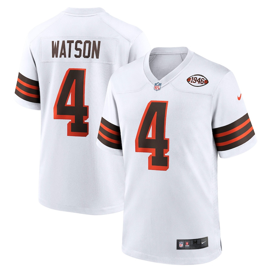 Deshaun Watson 4 Cleveland Browns Alternate Game White NFL Jersey Men's