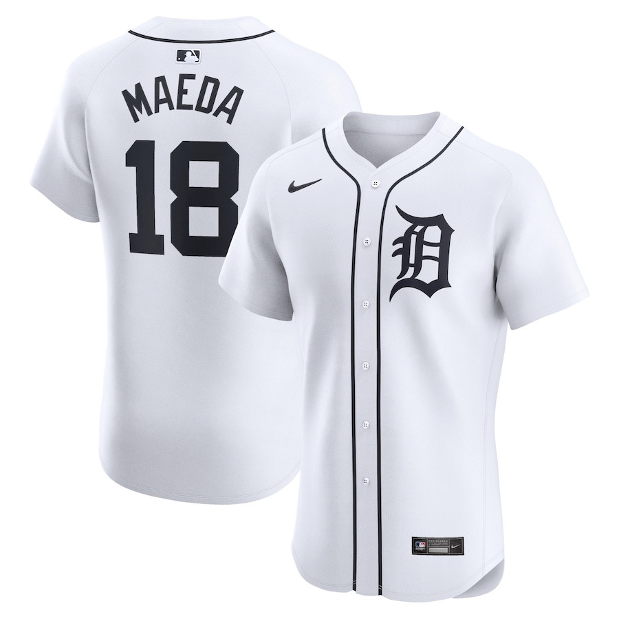 Kenta Maeda 18 Detroit Tigers Home Elite Player White MLB Jersey Men's