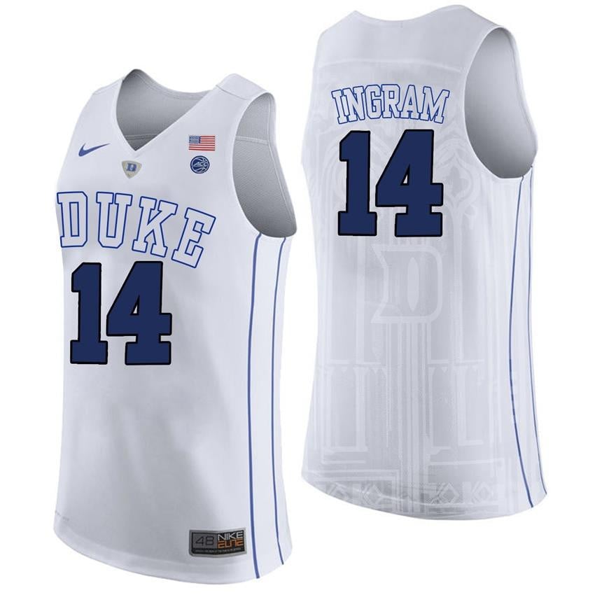 Duke Blue Devils 14 Brandon Ingra White College Player Performance NCAA Jersey Men's