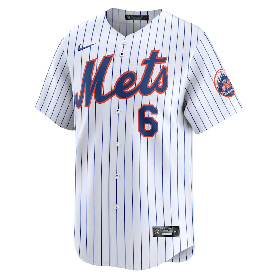 Starling Marte 6 New York Mets Home Limited Player White MLB Jersey Men's