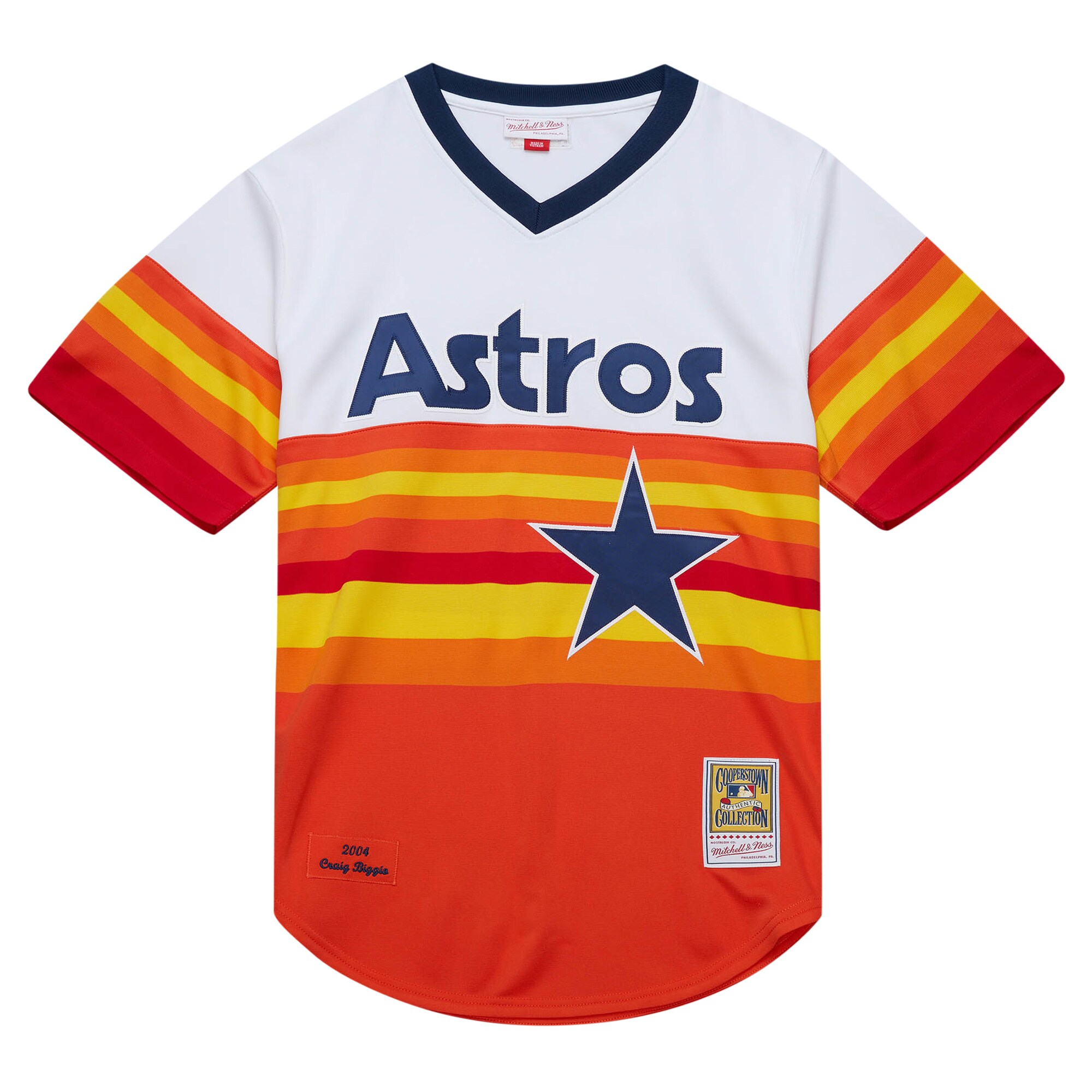 Houston Astros Craig Biggio Mitchell Ness White 2004 Cooperstown Collection Throwback MLB Jersey Men's