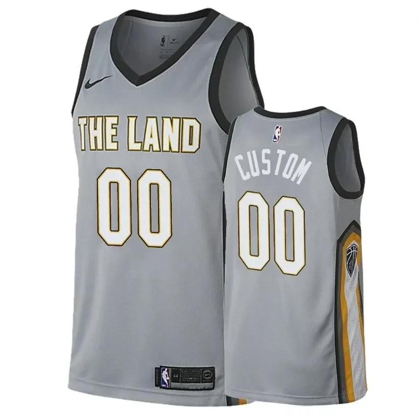 Cleveland Cavaliers Custom 00 City Gray NBA Jersey Men's