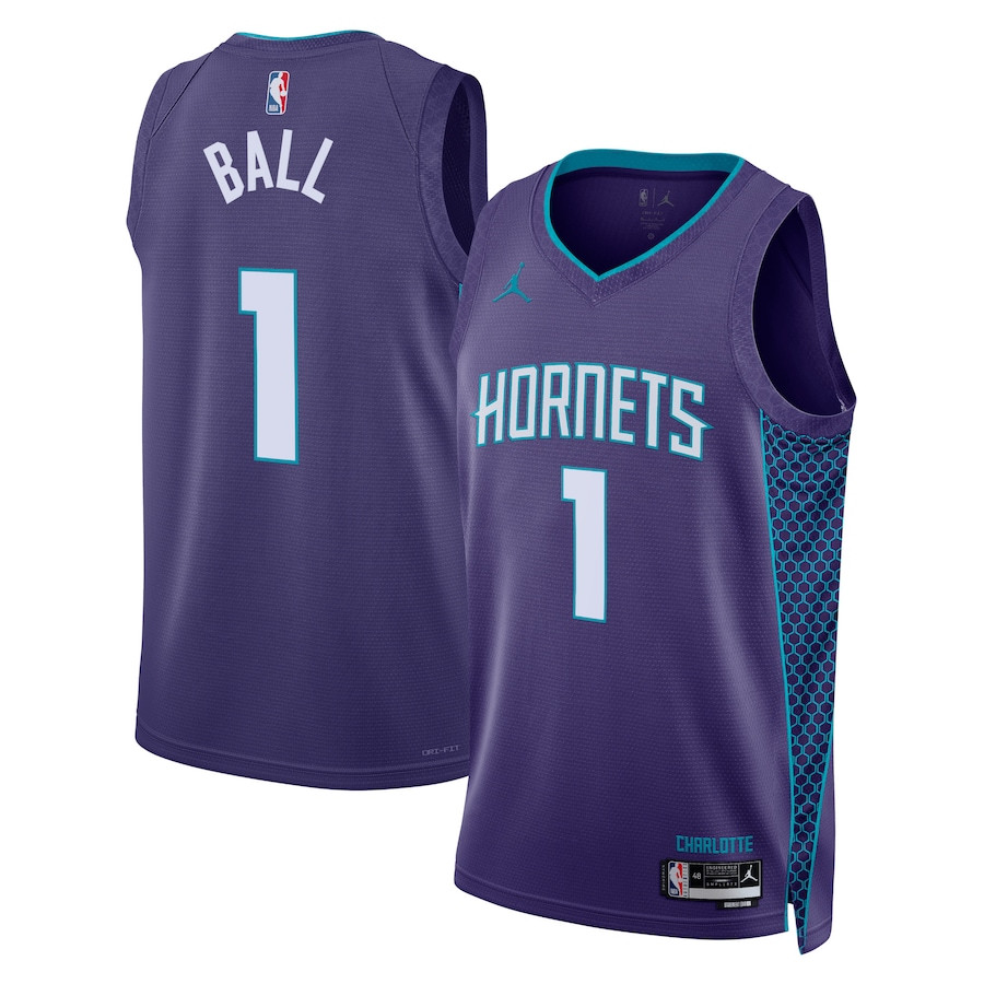 LaMelo Ball 1 Charlotte Hornets Unisex Swingman Statement Edition Purple NBA Jersey Unisex