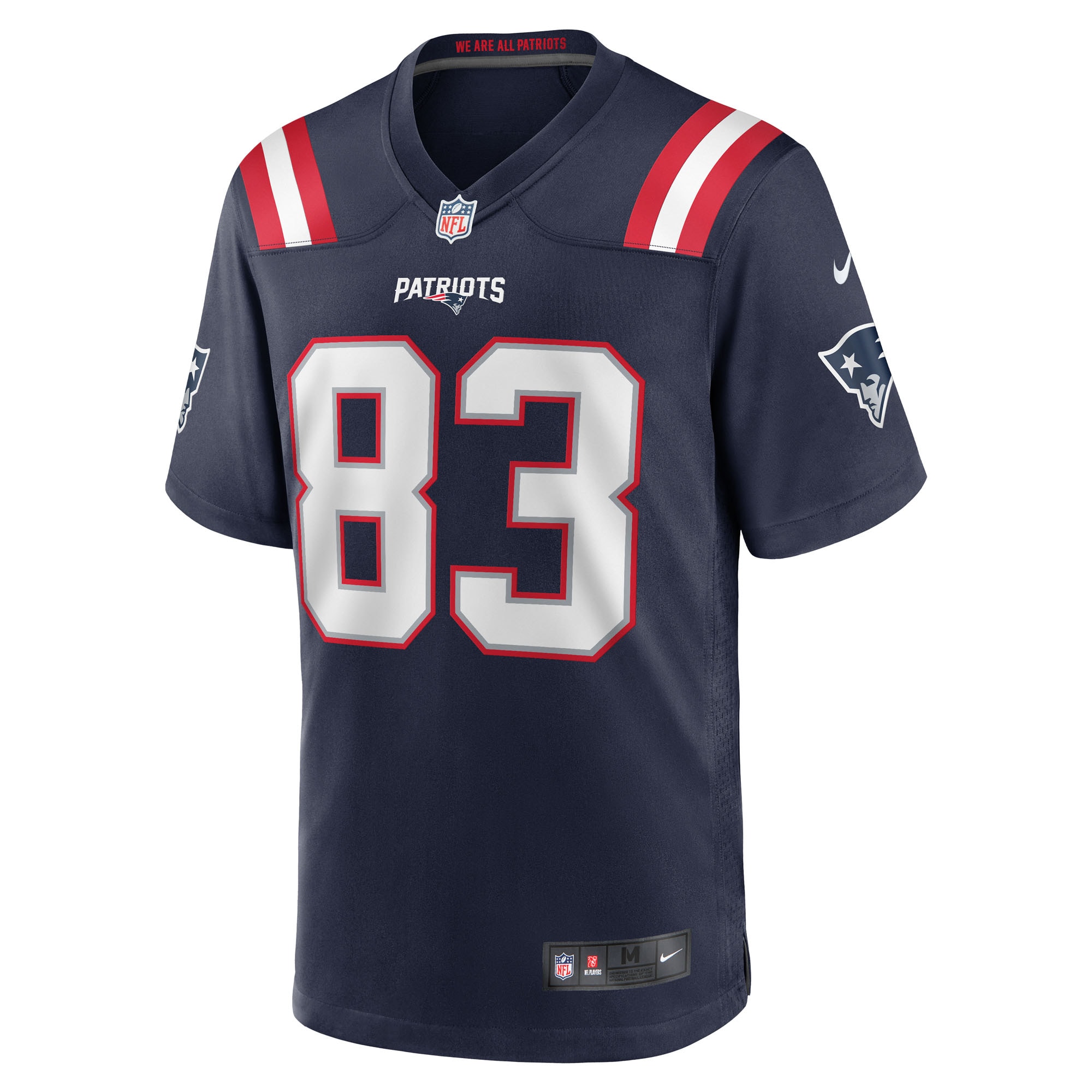 New England Patriots John Jiles Navy Team Game NFL Jersey Men's