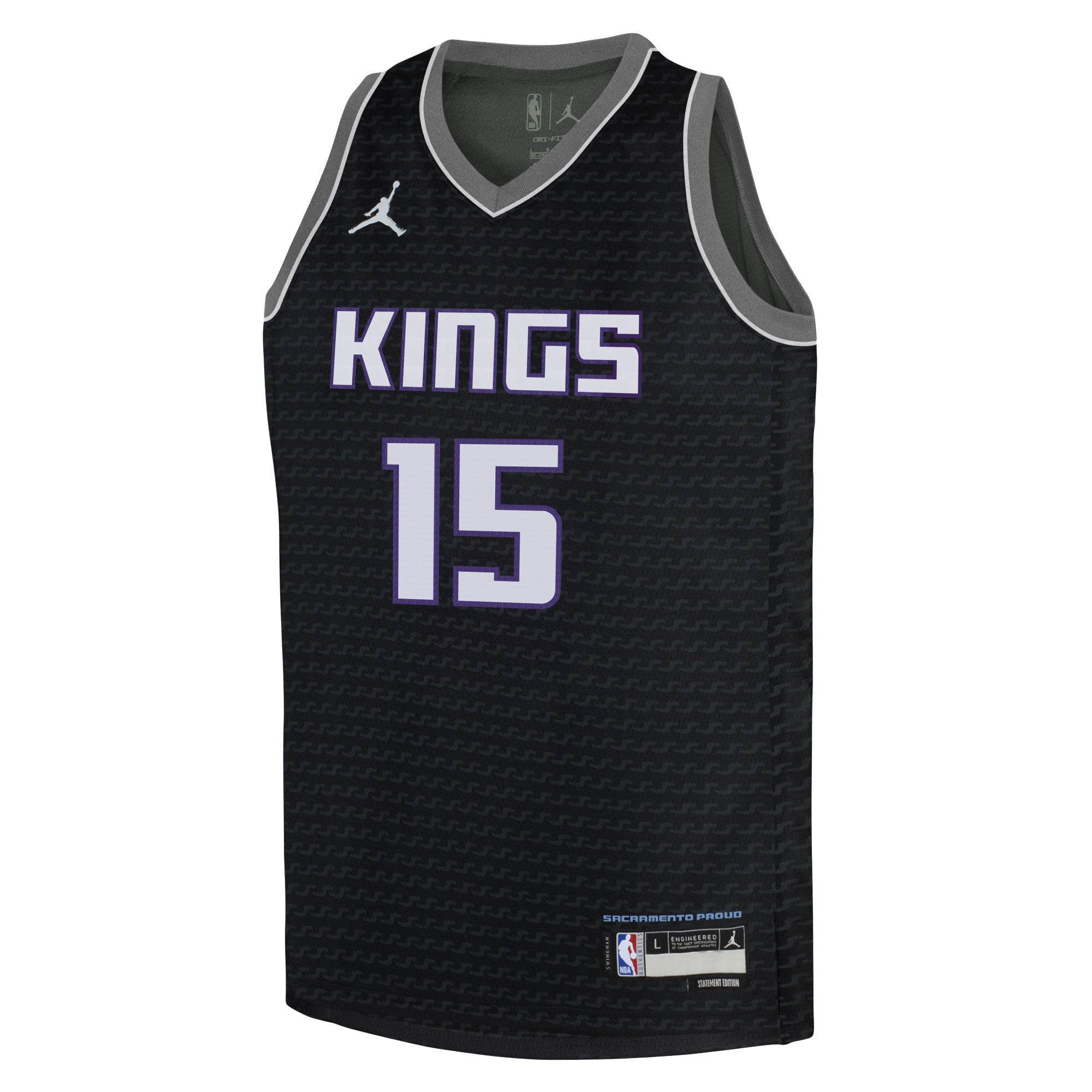 Jordan Brand Davion Mitchell Black Sacramento Kings Swingman Statement Edition NBA Jersey Youth