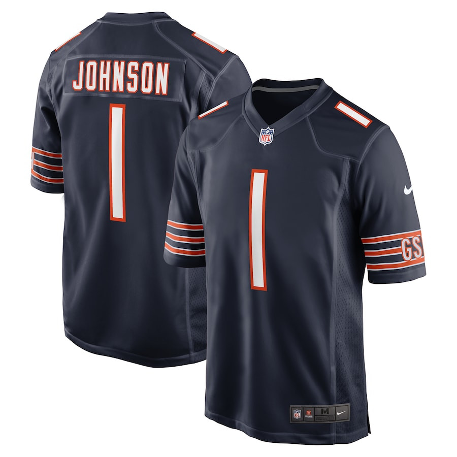 Jaylon Johnson 1 Chicago Bears Game Navy NFL Jersey Men's