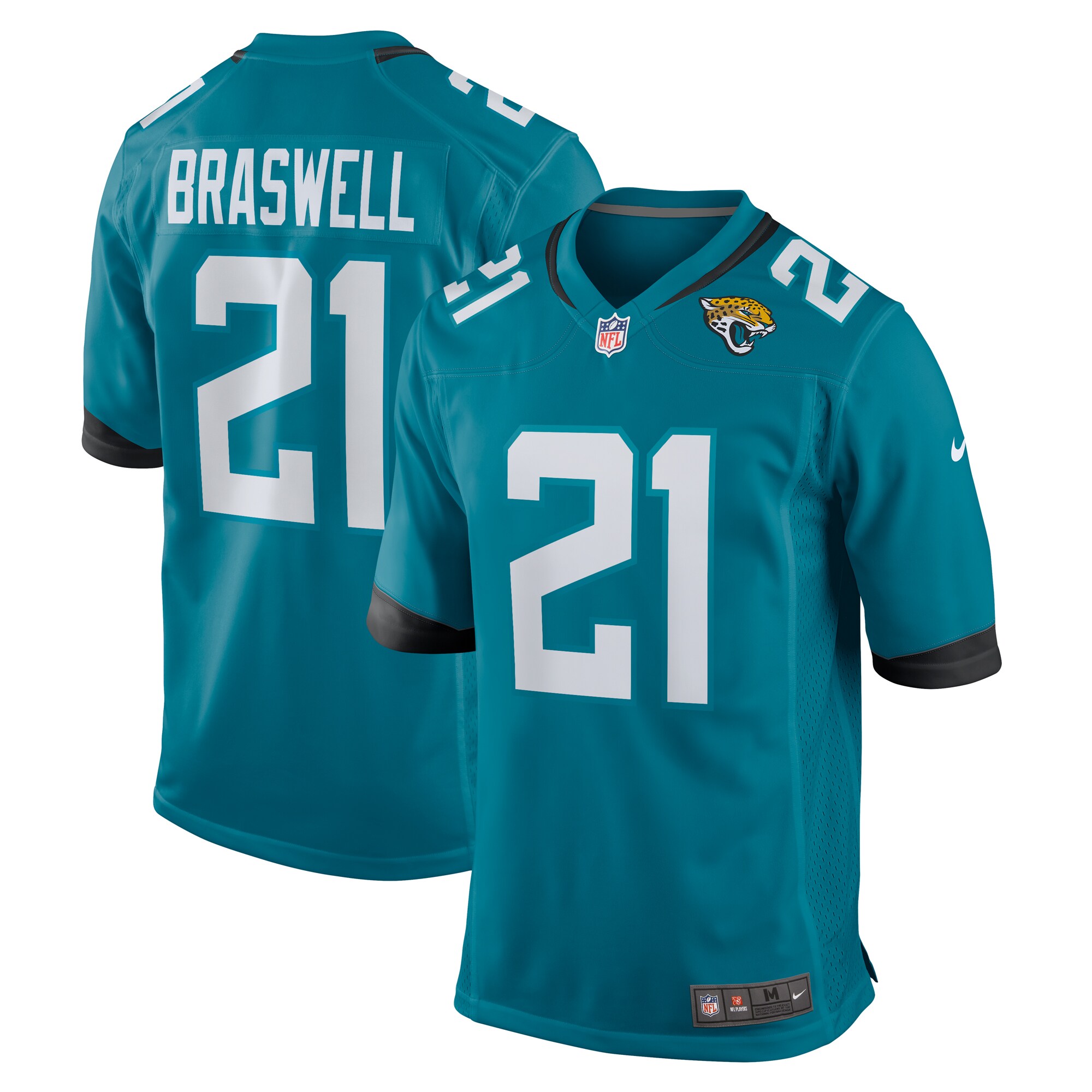 Jacksonville Jaguars Christian Braswell Teal Team Game NFL Jersey Men's