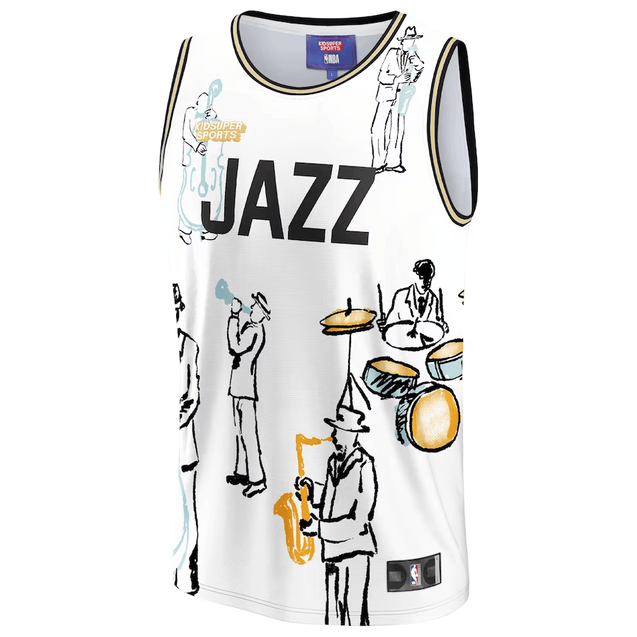 Utah Jazz KidSuper Studio Unisex Hometown White NBA Jersey Unisex