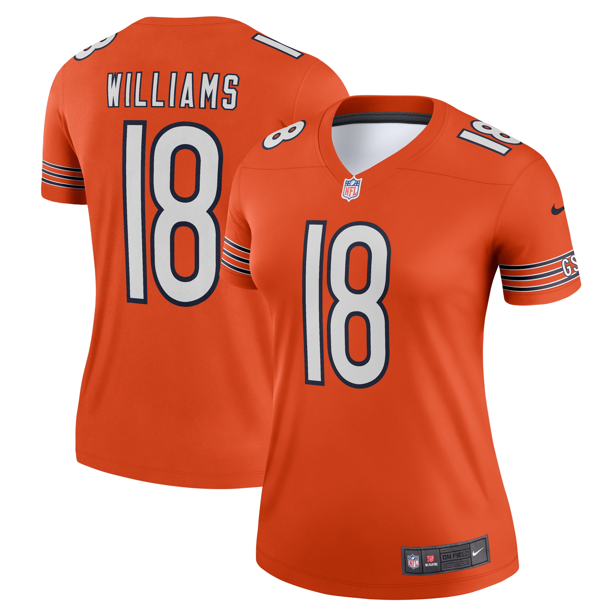 Chicago Bears Caleb Williams Orange Alternate Legend Player Performance Top NFL Jersey Women's