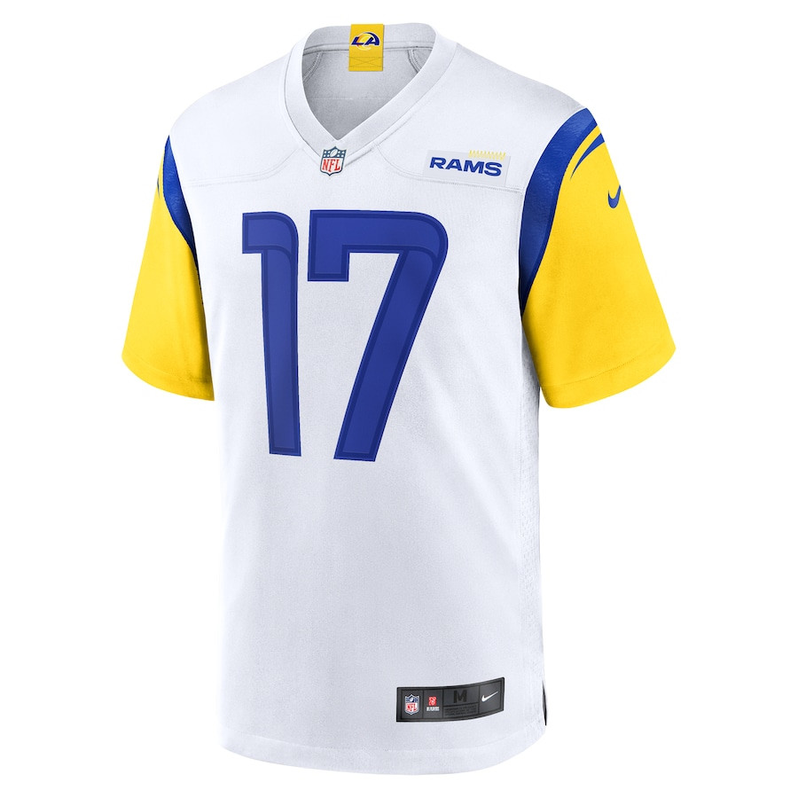 Puka Nacua 17 Los Angeles Rams Team Game White NFL Jersey Men's
