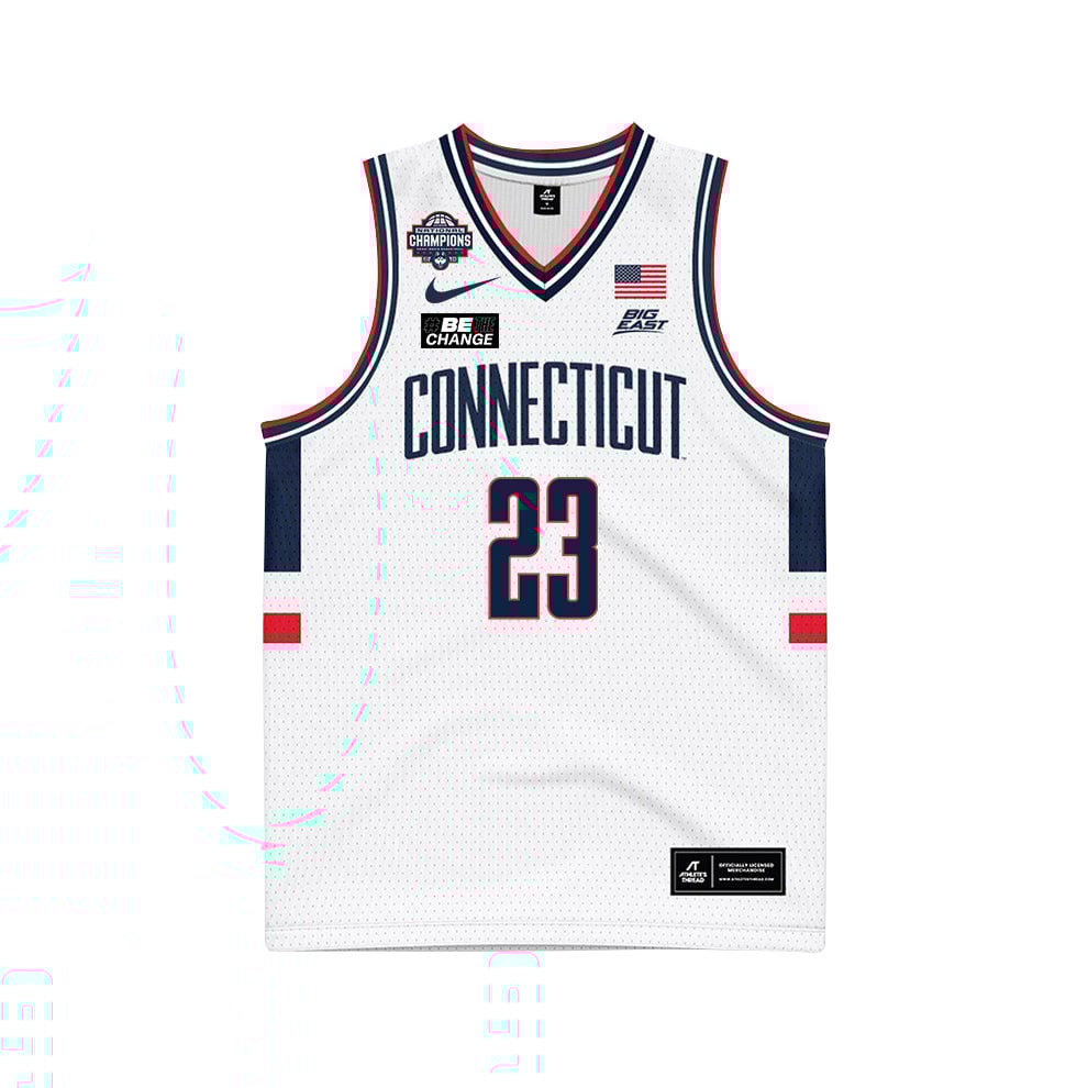 Jayden Ross 23 UConn Huskies 2024 National Champions Patch Unisex NCAA Jersey Unisex