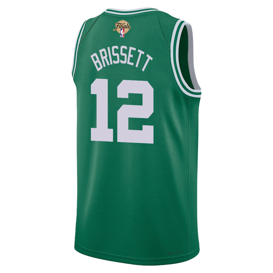 Oshae Brissett 12 Boston Celtics 2024 FINALS PATCH Icon Edition Kelly Green NBA Jersey Men's