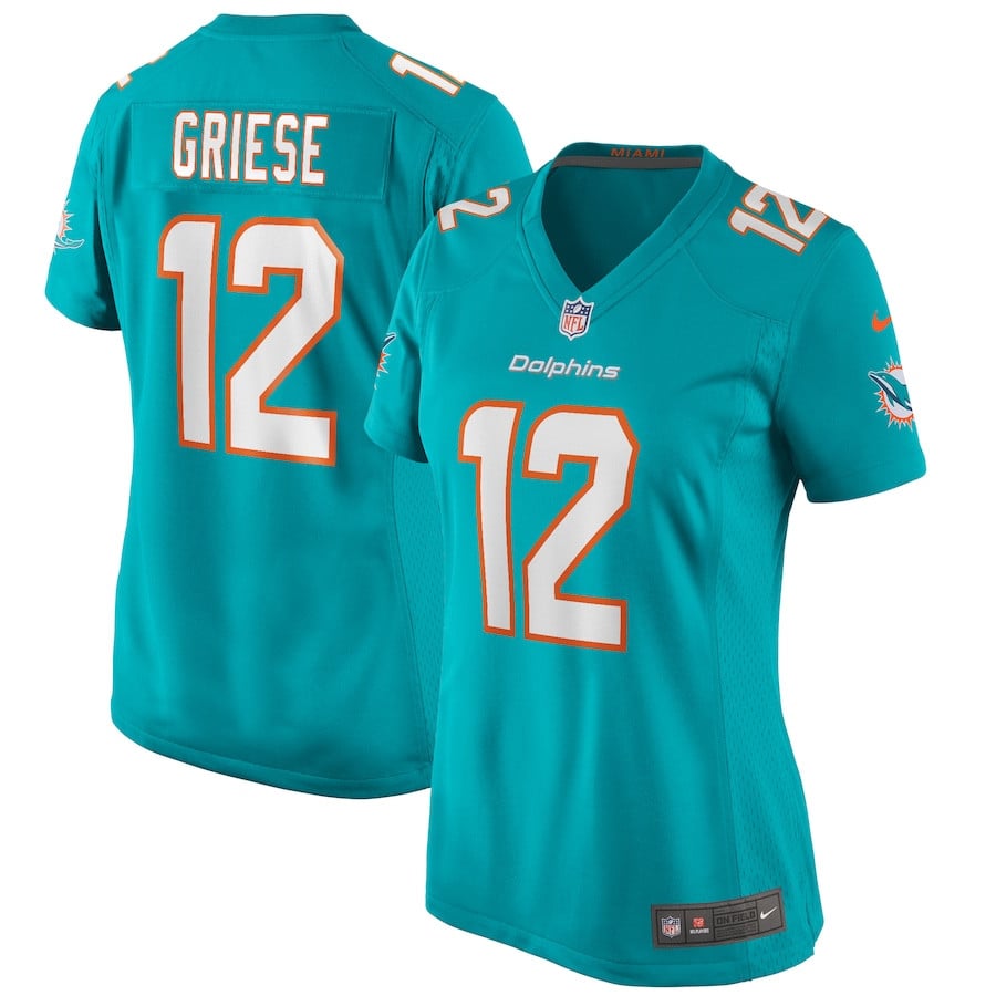 Bob Griese 12 Miami Dolphins Game Retired Aqua NFL Jersey Women's