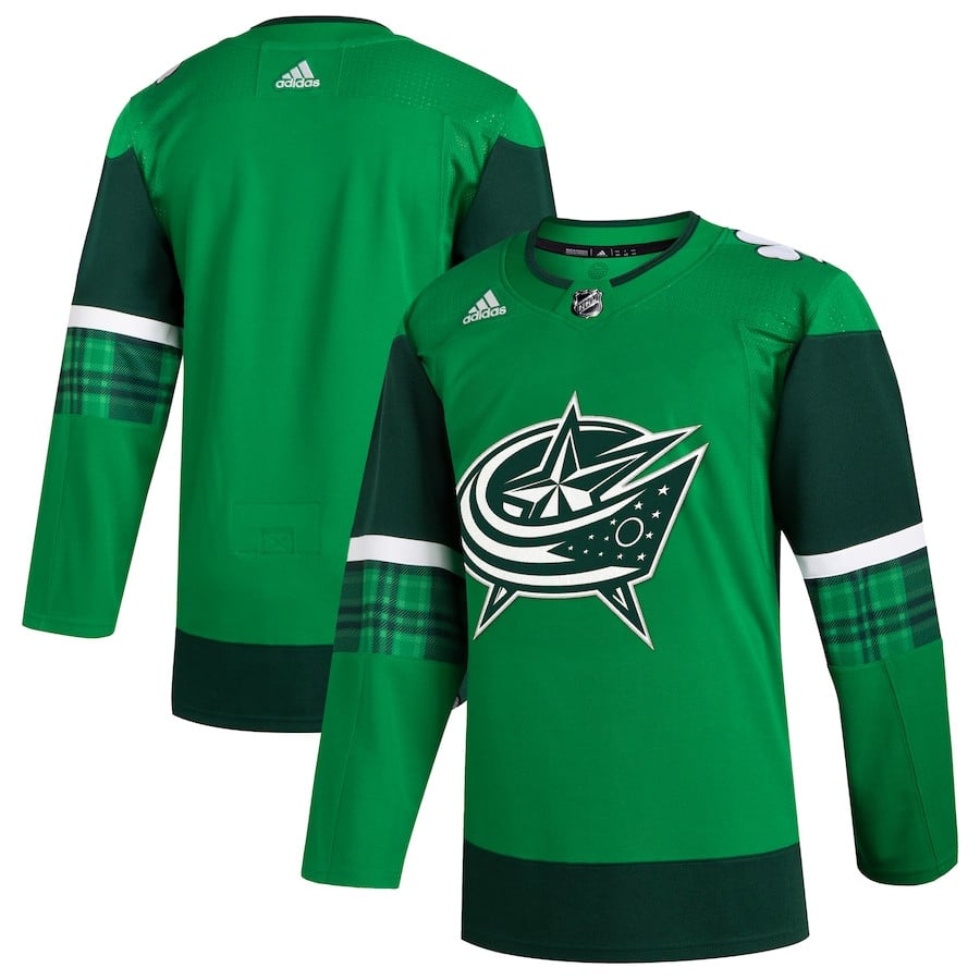 Columbus Blue Jackets 2023 St. Patrick's Day Primegreen Kelly Green NHL Jersey Men's